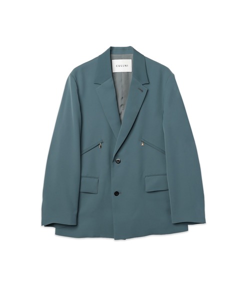 CULLNI(クルニ)の「Double Satin Slanted Zip Pocket Tailored Jacket(テーラードジャケット・メンズ・ブラック/ブルー/グリーン/アッシュブラウン・0/2/1)」の14枚目の写真