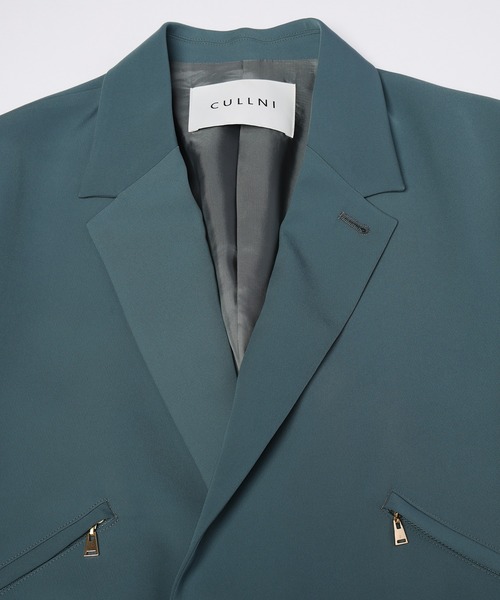 CULLNI(クルニ)の「Double Satin Slanted Zip Pocket Tailored Jacket(テーラードジャケット・メンズ・ブラック/ブルー/グリーン/アッシュブラウン・0/2/1)」の17枚目の写真