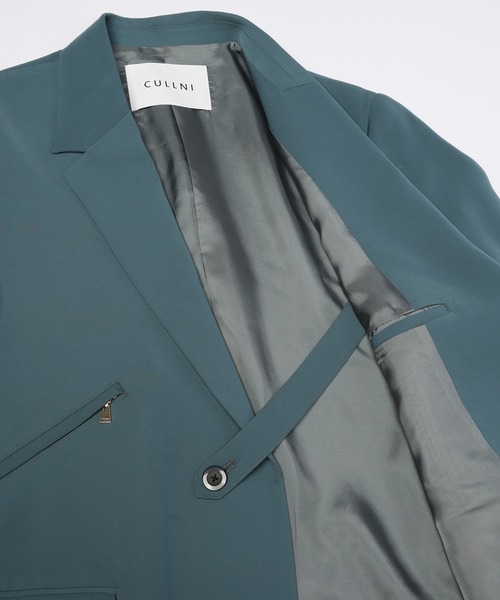 CULLNI(クルニ)の「Double Satin Slanted Zip Pocket Tailored Jacket(テーラードジャケット・メンズ・ブラック/ブルー/グリーン/アッシュブラウン・0/2/1)」の19枚目の写真