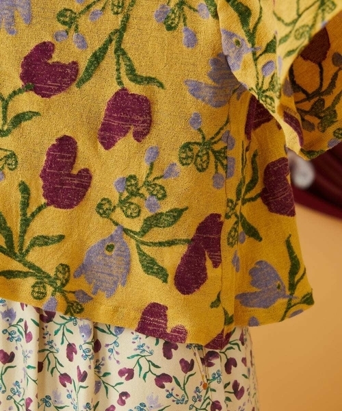 Jocomomola(ホコモモラ)の「【日本製】Aves ジャカードカットソーショート丈カーディガン(カーディガン/ボレロ・レディース・ベージュ/ブルー・40)」の13枚目の写真