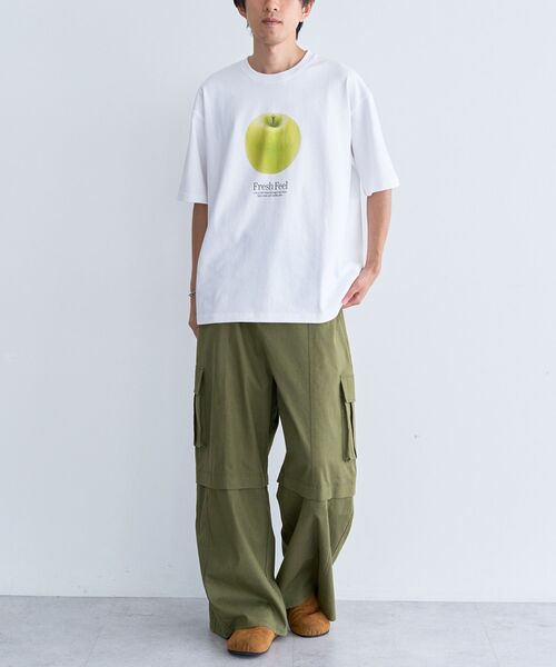 CRAFT STANDARD BOUTIQUE(クラフトスタンダードブティック)の「フルーツロゴイラストTシャツ(Tシャツ/カットソー・メンズ・ネイビー/オレンジ/グリーン・M/L)」の7枚目の写真