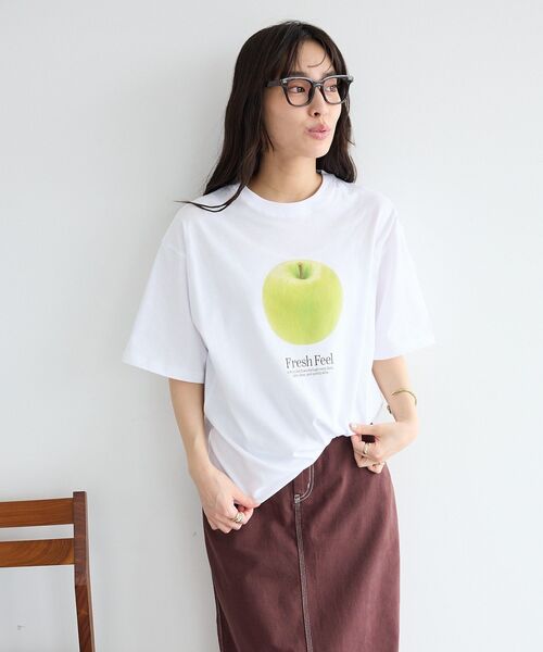 CRAFT STANDARD BOUTIQUE(クラフトスタンダードブティック)の「フルーツロゴイラストTシャツ(Tシャツ/カットソー・メンズ・ネイビー/オレンジ/グリーン・M/L)」の10枚目の写真