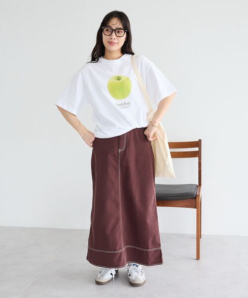 CRAFT STANDARD BOUTIQUE(クラフトスタンダードブティック)の「フルーツロゴイラストTシャツ(Tシャツ/カットソー・メンズ・ネイビー/オレンジ/グリーン・M/L)」の11枚目の写真