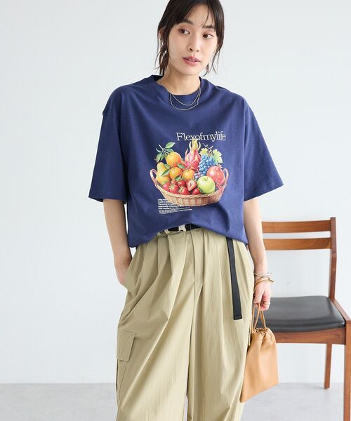 CRAFT STANDARD BOUTIQUE(クラフトスタンダードブティック)の「フルーツロゴイラストTシャツ(Tシャツ/カットソー・メンズ・ネイビー/オレンジ/グリーン・M/L)」の19枚目の写真