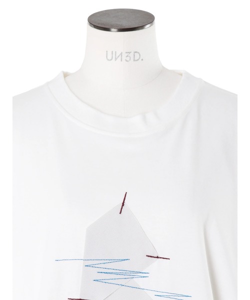 UN3D.(アンスリード)の「ORIGAMI PARTS STITCH T-SH / オリガミパーツステッチTシャツ(Tシャツ/カットソー・レディース・ブラック/ホワイト・FREE)」の6枚目の写真