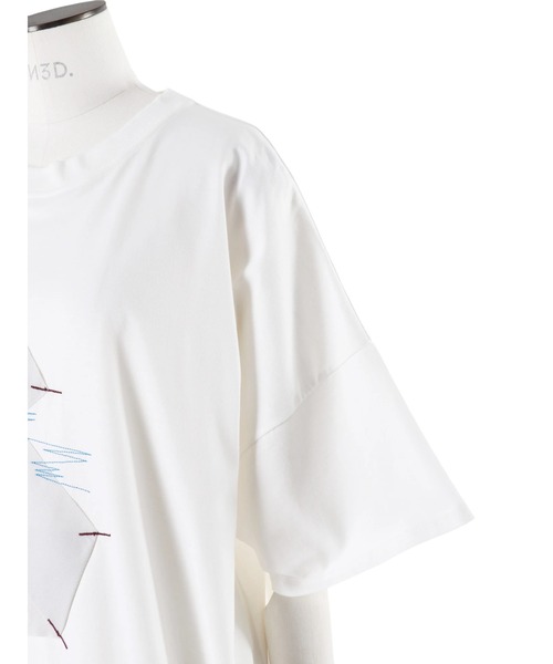 UN3D.(アンスリード)の「ORIGAMI PARTS STITCH T-SH / オリガミパーツステッチTシャツ(Tシャツ/カットソー・レディース・ブラック/ホワイト・FREE)」の7枚目の写真