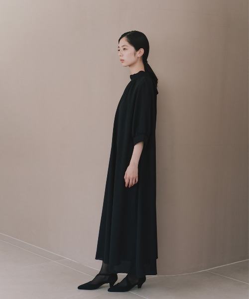 kaene（カエン）の「ライトシフォンAラインワンピース［ブラックフォーマル対応：自宅洗濯可］冠婚葬祭 礼服 喪服 入学式 卒業式 七五三 お宮参り【清涼裏地：春夏も対応】（ワンピース・レディース・ブラック・S/M/L）」の13枚目の写真