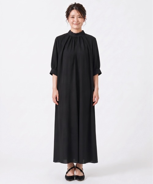 kaene（カエン）の「ライトシフォンAラインワンピース【清涼裏地：春夏対応】［ブラックフォーマル対応：自宅洗濯可］冠婚葬祭 礼服 喪服 入学式 卒業式 七五三 お宮参り（ワンピース・レディース・ブラック・S/M/L）」の18枚目の写真