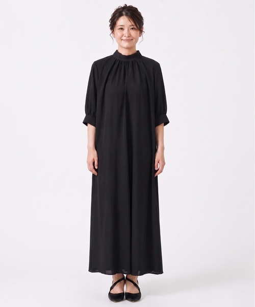 kaene（カエン）の「ライトシフォンAラインワンピース【清涼裏地：春夏対応】［ブラックフォーマル対応：自宅洗濯可］冠婚葬祭 礼服 喪服 入学式 卒業式 七五三 お宮参り（ワンピース・レディース・ブラック・S/M/L）」の20枚目の写真