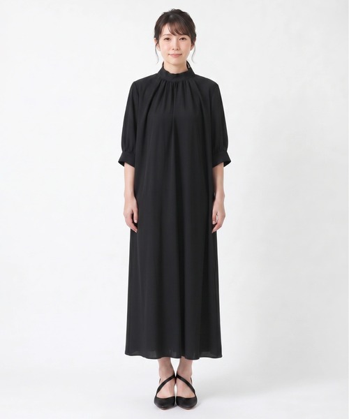kaene（カエン）の「ライトシフォンAラインワンピース【清涼裏地：春夏対応】［ブラックフォーマル対応：自宅洗濯可］冠婚葬祭 礼服 喪服 入学式 卒業式 七五三 お宮参り（ワンピース・レディース・ブラック・S/M/L）」の22枚目の写真
