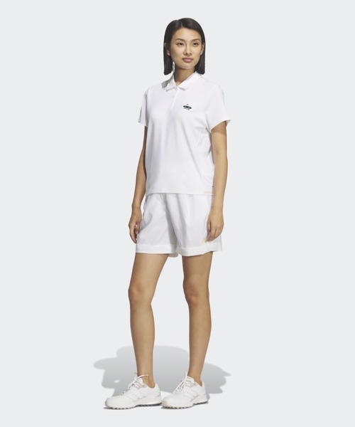 adidas(アディダス)の「ツイストニット半袖シャツ【adidas Golf/アディダスゴルフ】(ポロシャツ・レディース・ホワイト・LARGE/X-SMALL/X-LARGE/MEDIUM/SMALL)」の3枚目の写真