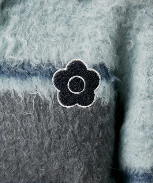 MARY QUANT（マリークワント）の「MARY QUANT × PUBLUX/マリークワント 別注 相良 ワッペン ボーダー シャギー ポロ ニット　限定展開（ニット/セーター・レディース・グレー/ピンク/サックスブルー/ナチュラル・ﾌﾘ-）」の9枚目の写真