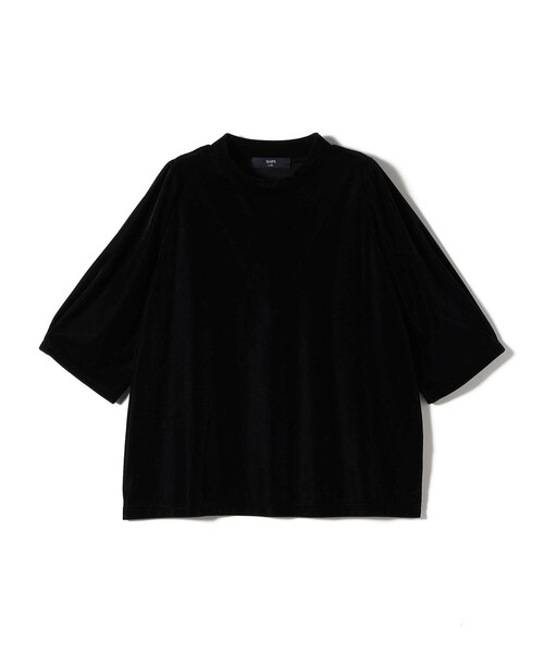 SHIPS Colors(シップス カラーズ)の「SHIPS Colors:〈手洗い可能〉シアー ポリエステル ベロア 5分袖 トップス◇(Tシャツ/カットソー・レディース・ベージュ/ブラウン/ブラック・ONE SIZE)」の14枚目の写真