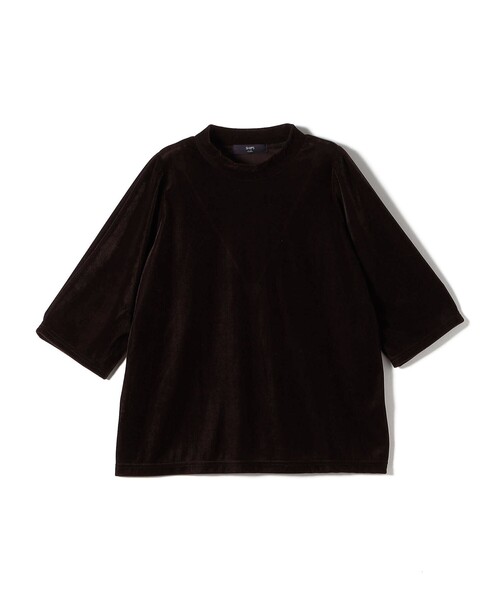SHIPS Colors(シップス カラーズ)の「SHIPS Colors:〈手洗い可能〉シアー ポリエステル ベロア 5分袖 トップス◇(Tシャツ/カットソー・レディース・ベージュ/ブラウン/ブラック・ONE SIZE)」の15枚目の写真