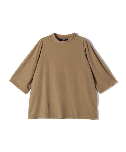 SHIPS Colors(シップス カラーズ)の「SHIPS Colors:〈手洗い可能〉シアー ポリエステル ベロア 5分袖 トップス◇(Tシャツ/カットソー・レディース・ベージュ/ブラウン/ブラック・ONE SIZE)」の16枚目の写真