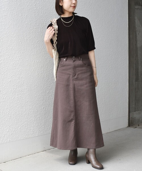 SHIPS Colors(シップス カラーズ)の「SHIPS Colors:〈手洗い可能〉シアー ポリエステル ベロア 5分袖 トップス◇(Tシャツ/カットソー・レディース・ベージュ/ブラウン/ブラック・ONE SIZE)」の13枚目の写真