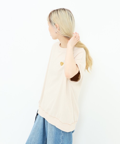HEART MARKET（ハートマーケット）の「胸刺繍フレンチT（Tシャツ/カットソー・レディース・ブラック/ピンク/ナチュラル/ネイビー・FREE）」の14枚目の写真