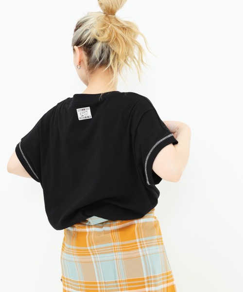 HEART MARKET（ハートマーケット）の「胸刺繍フレンチT（Tシャツ/カットソー・レディース・ブラック/ピンク/ナチュラル/ネイビー・FREE）」の17枚目の写真