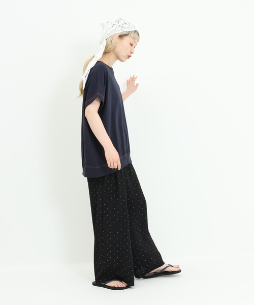 HEART MARKET（ハートマーケット）の「胸刺繍フレンチT（Tシャツ/カットソー・レディース・ブラック/ピンク/ナチュラル/ネイビー・FREE）」の19枚目の写真