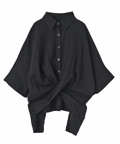STYLE DELI(スタイルデリ)の「【DELI by】ツイストプリーツシャツブラウス(シャツ/ブラウス・レディース・ホワイト/ブラック・M)」の8枚目の写真