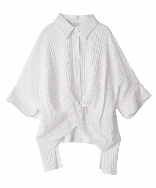 STYLE DELI(スタイルデリ)の「【DELI by】ツイストプリーツシャツブラウス(シャツ/ブラウス・レディース・ホワイト/ブラック・M)」の9枚目の写真
