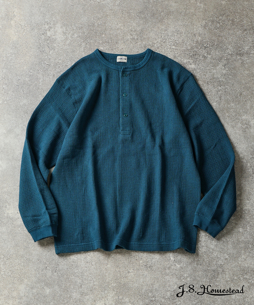 JOURNAL STANDARD J.S HOMESTEAD(ジャーナルスタンダードホームステッド)の「J.S.Homestead / レノ メッシュ ファブリック ヘンリー ネック ロンT(Tシャツ/カットソー・メンズ・ブラック系その他/アイボリー/ライトグリーン・MEDIUM/LARGE)」の3枚目の写真