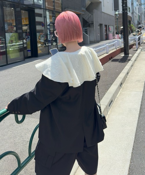 Alley Tokyo(アリートーキョー)の「【セットアップで着られる】けっこうおっきめのかっこいいジャケット(テーラードジャケット・レディース・グレー/ブラック/オフホワイト・FREE)」の13枚目の写真