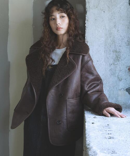 URBAN RESEARCH Sonny Label(アーバンリサーチサニーレーベル)の「リバーシブルフェイクムートンボアコート(ムートンコート・レディース・ブラック/ブラウン・FREE)」の2枚目の写真