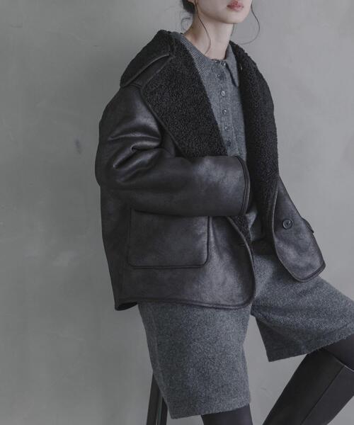 URBAN RESEARCH Sonny Label(アーバンリサーチサニーレーベル)の「リバーシブルフェイクムートンボアコート(ムートンコート・レディース・ブラック/ブラウン・FREE)」の1枚目の写真