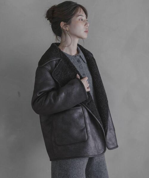 URBAN RESEARCH Sonny Label(アーバンリサーチサニーレーベル)の「リバーシブルフェイクムートンボアコート(ムートンコート・レディース・ブラック/ブラウン・FREE)」の5枚目の写真