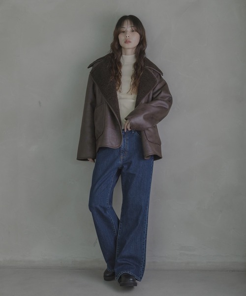 URBAN RESEARCH Sonny Label（アーバンリサーチサニーレーベル）の「リバーシブルフェイクムートンボアコート（ムートンコート・レディース・ブラック/ブラウン・FREE）」の7枚目の写真