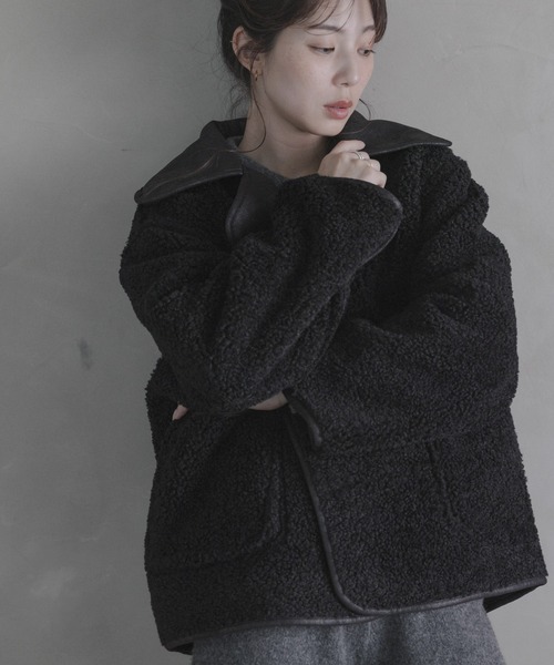 URBAN RESEARCH Sonny Label（アーバンリサーチサニーレーベル）の「リバーシブルフェイクムートンボアコート（ムートンコート・レディース・ブラック/ブラウン・FREE）」の15枚目の写真