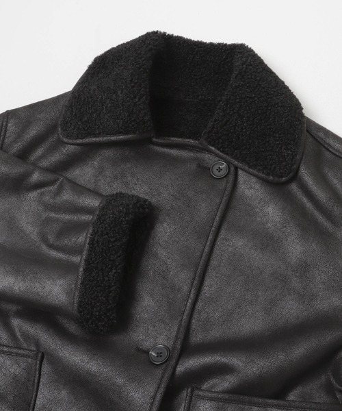 URBAN RESEARCH Sonny Label（アーバンリサーチサニーレーベル）の「リバーシブルフェイクムートンボアコート（ムートンコート・レディース・ブラック/ブラウン・FREE）」の16枚目の写真