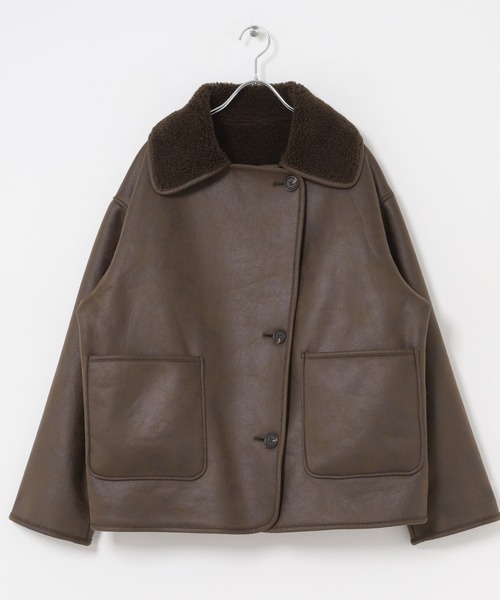 URBAN RESEARCH Sonny Label（アーバンリサーチサニーレーベル）の「リバーシブルフェイクムートンボアコート（ムートンコート・レディース・ブラック/ブラウン・FREE）」の17枚目の写真