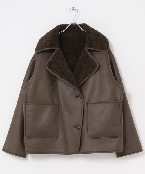 URBAN RESEARCH Sonny Label（アーバンリサーチサニーレーベル）の「リバーシブルフェイクムートンボアコート（ムートンコート・レディース・ブラック/ブラウン・FREE）」の18枚目の写真