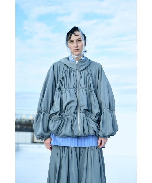 ENFOLD（エンフォルド）の「RAIN-CLOUD BLOUSON（ブルゾン・レディース・ダークネイビー/グレー・36/38）」の3枚目の写真