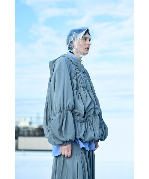 ENFOLD（エンフォルド）の「RAIN-CLOUD BLOUSON（ブルゾン・レディース・ダークネイビー/グレー・36/38）」の6枚目の写真