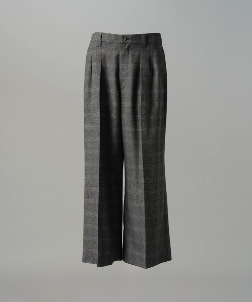 MAISON SPECIAL(メゾンスペシャル)の「《UNISEX》ツイーディーシャドウチェックプライムワイドツータックスラックス/Tweedy Shadow Check Prime-Wide Two-tuck Slacks【MAISON SPECIAL/メゾンスペシャル】■セットアップ対応■(スラックス・メンズ・ブラック/チャコールグレー・2/1/0)」の12枚目の写真