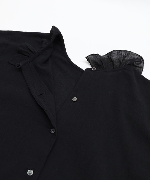 RNA-N(アールエヌエーエヌ)の「B2997 クレープコットンフリルブラウス(シャツ/ブラウス・レディース・ブラック/キナリ/オフホワイト・FREE)」の7枚目の写真