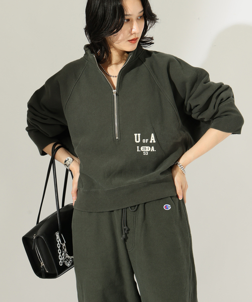 別注【CHAMPION/チャンピオン】 for JS RW 11.5oz HALF ZIP SWEAT