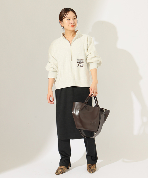 Champion(チャンピオン)の「別注【CHAMPION/チャンピオン】 for JS RW 11.5oz HALF ZIP SWEAT(スウェット・レディース・アイボリー/ブラウン/チャコールグレー/ブラック・LARGE)」の7枚目の写真