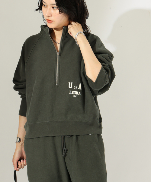Champion(チャンピオン)の「別注【CHAMPION/チャンピオン】 for JS RW 11.5oz HALF ZIP SWEAT(スウェット・レディース・アイボリー/ブラウン/チャコールグレー/ブラック・LARGE)」の13枚目の写真