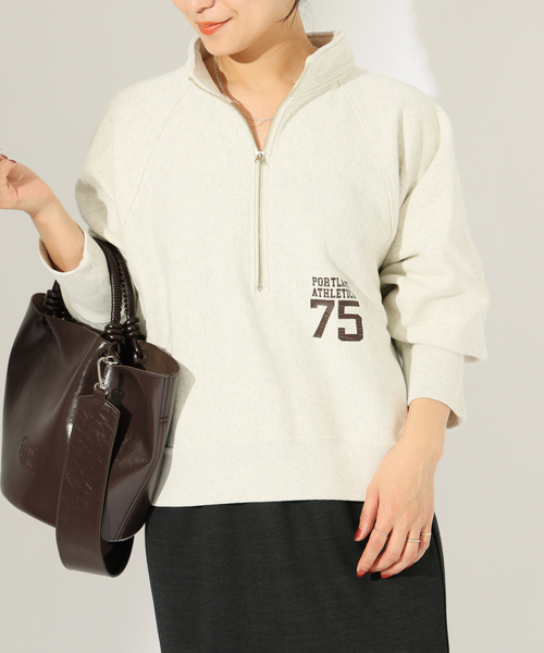Champion(チャンピオン)の「別注【CHAMPION/チャンピオン】 for JS RW 11.5oz HALF ZIP SWEAT(スウェット・レディース・アイボリー/ブラウン/チャコールグレー/ブラック・LARGE)」の19枚目の写真