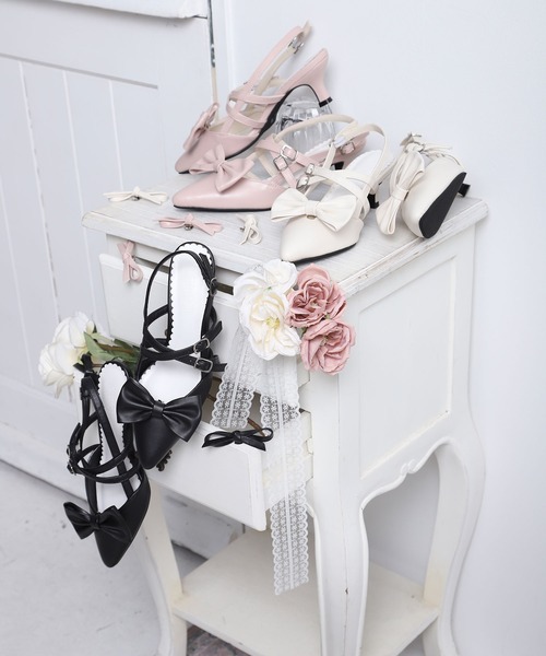 Lilymel(リリメル)の「マルチWAYリボンミュールパンプス【リボン2点セット】(パンプス・レディース・ピンクベージュ/アイボリー/ブラック・24.0cm/23.5cm/23.0cm/24.5cm)」の15枚目の写真