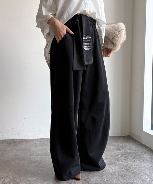 DouDou(ドゥドゥ)の「【WEB限定】ベルト付スウェットパンツ(その他パンツ・レディース・ブラック/グレー・FREE)」の9枚目の写真