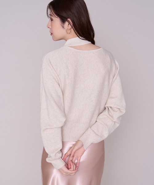 MISCH MASCH(ミッシュマッシュ)の「2026秋冬新作 チョーカーネックカットアウトニット(ニット/セーター・レディース・ブラウン/ホワイト/ブラック/ベージュ・フリ-)」の13枚目の写真