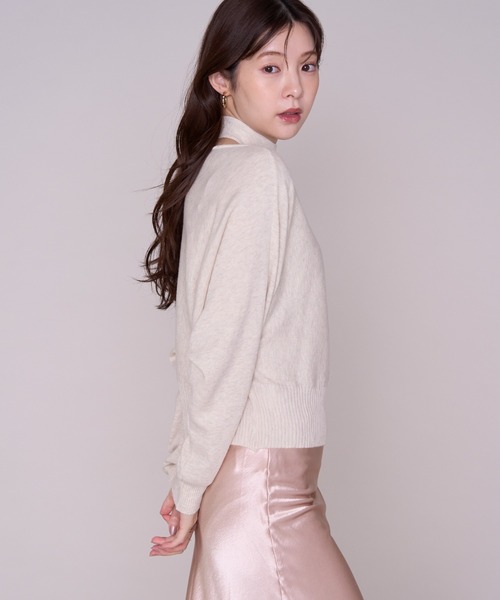MISCH MASCH(ミッシュマッシュ)の「2026秋冬新作 チョーカーネックカットアウトニット(ニット/セーター・レディース・ブラウン/ホワイト/ブラック/ベージュ・フリ-)」の14枚目の写真
