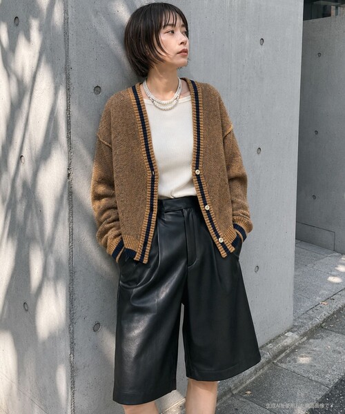 fredy couleur(フレディクルール)の「リバーシブル チルデンカーディガン(カーディガン/ボレロ・レディース・ホワイト系その他/ブラウン系その他・M)」の2枚目の写真