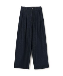 リングデニム タックテーパードパンツ