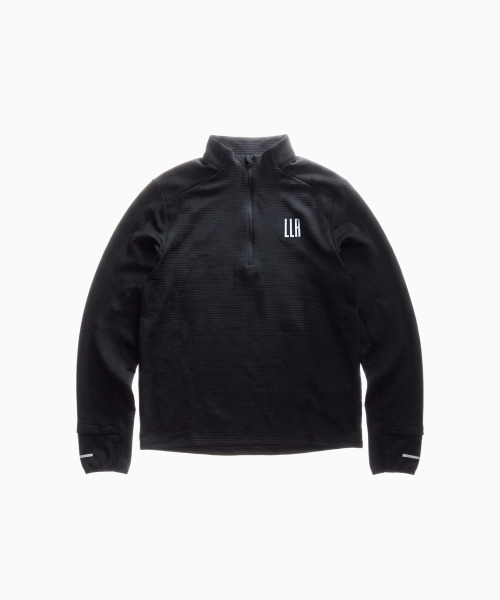 LIMELIGHT APPAREL(ライムライトアパレル)の「アスリット ハーフジップアップ ランニング ロングスリーブ (ブラック/ホワイト)(Tシャツ/カットソー・メンズ・その他・SMALL/MEDIUM/LARGE/X-LARGE/XX-LARGE)」の1枚目の写真